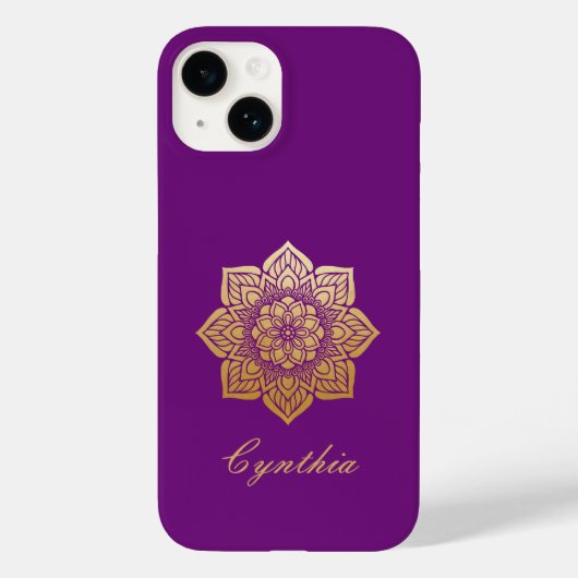 Elegant Breathe Paars en Gold Mandala Case-Mate iPhone Case (Achterkant)