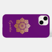 Elegant Breathe Paars en Gold Mandala Case-Mate iPhone Case (Achterkant (horizontaal))