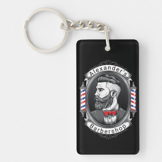 Elegant breed Man personaliseren Sleutelhanger (Voorkant)