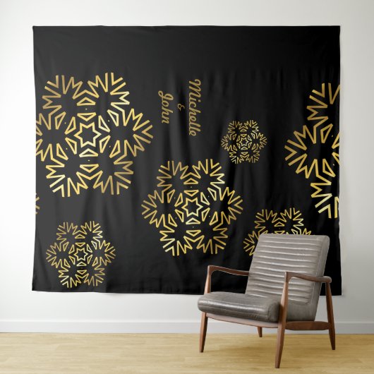 Elegant Breedbeeldmagneten voor Uitnodiging, zwart Wandkleed (In Situ (horizontaal))