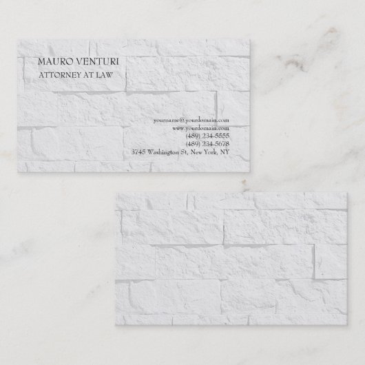 Elegant Brick Wall Plain Professional minimalist Visitekaartje (Voorkant / Achterkant)