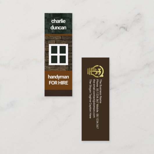 Elegant Brick Works Stone Home Masonry Handyman Mini Visitekaartje (Voorkant / Achterkant)