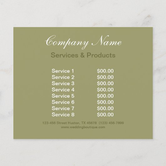 elegant bridal bouquet bruiloft planner flyer (Achterkant)