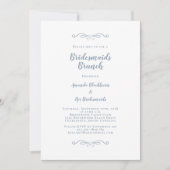 Elegant Bridal Brunch Bridesmaids Dusty Blue Chic Kaart (Voorkant)