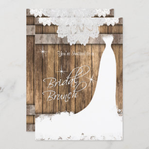 Elegant Bridal Brunch in Rustic Wood and Lace Kaart