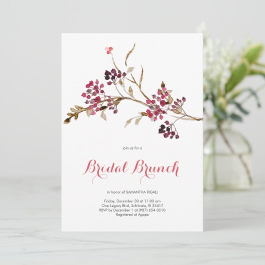 Elegant Bridal Brunch Kerstfeest Kaart (Staand voorkant)