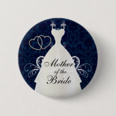 Elegant Bridal Dress over donkerblauw Ronde Button 5,7 Cm (Voorkant)