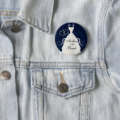 Elegant Bridal Dress over donkerblauw Ronde Button 5,7 Cm (In situ)