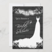 Elegant Bridal Gown on Rustic Black Wood Kaart (Voorkant)