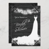 Elegant Bridal Gown on Rustic Black Wood Kaart (Voorkant / Achterkant)