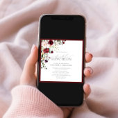 Elegant Bridal Luncheon Floral Burgundy Kaart