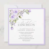 Elegant Bridal Luncheon Floral Lila Lavender Kaart (Voorkant)