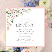 Elegant Bridal Luncheon Floral roze uitnodiging