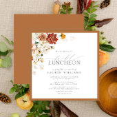Elegant Bridal Luncheon Floral Rust Sinaasappel Kaart