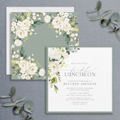 Elegant Bridal Luncheon Floral White Grey Green Kaart