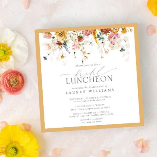 Elegant Bridal Luncheon Wildflower Geel Kaart