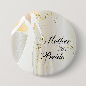 Elegant Bridal Party with Gold Accents Ronde Button 7,6 Cm (Voorkant)