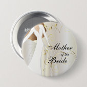 Elegant Bridal Party with Gold Accents Ronde Button 7,6 Cm (Voorkant /achterkant)