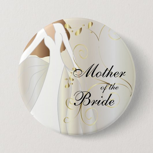 Elegant Bridal Party with Gold Accents Ronde Button 7,6 Cm (Voorkant)