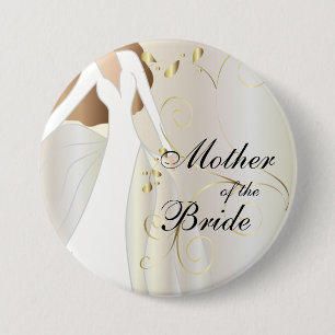 Elegant Bridal Party with Gold Accents Ronde Button 7,6 Cm