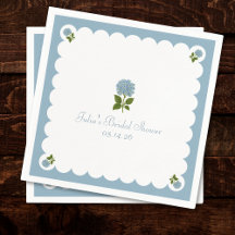 Elegant Bridal Shower Classic Dusty Blue Hydrangea