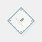 Elegant Bridal Shower Classic Dusty Blue Hydrangea Servet (Hoek)