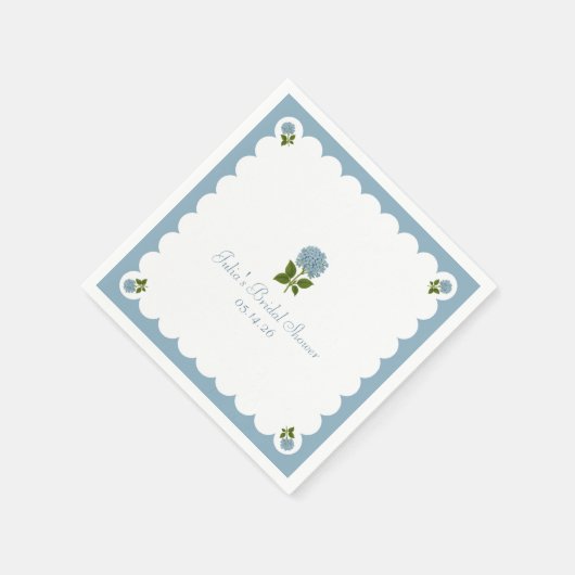 Elegant Bridal Shower Classic Dusty Blue Hydrangea Servet (Hoek)