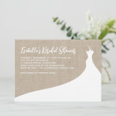 Elegant Bridal Shower Invitation burlap Kaart (Staand voorkant)