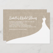 Elegant Bridal Shower Invitation burlap Kaart (Voorkant / Achterkant)