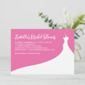 Elegant Bridal Shower Invitation fuchsia Kaart (Staand voorkant)