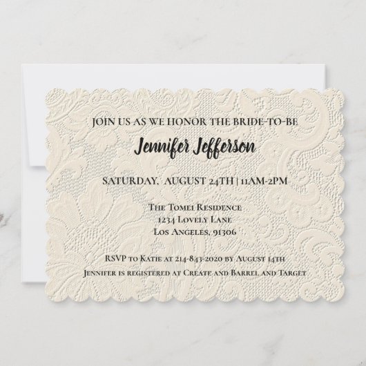 Elegant Bridal Shower Invitation Kaart (Achterkant)