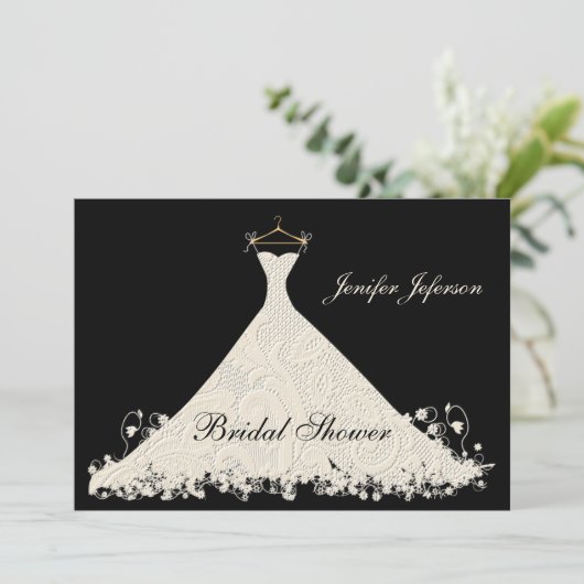 Elegant Bridal Shower Invitation Kaart (Staand voorkant)