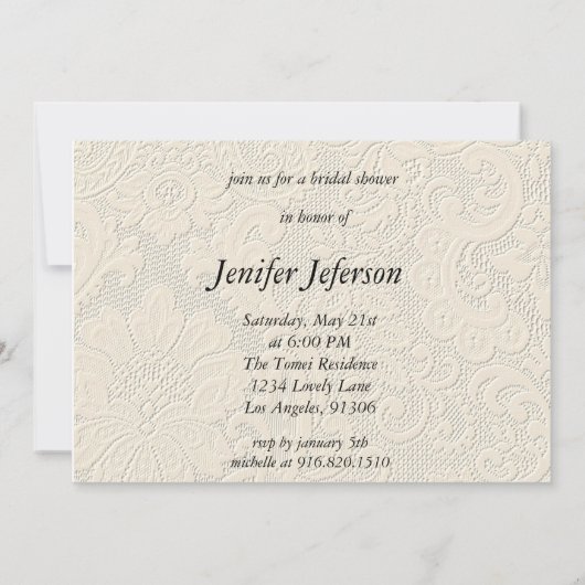 Elegant Bridal Shower Invitation Kaart (Achterkant)