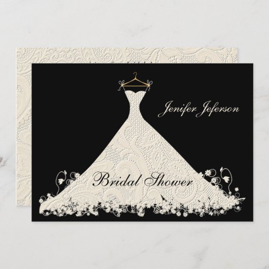 Elegant Bridal Shower Invitation Kaart (Voorkant / Achterkant)