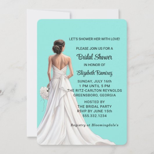 Elegant Bridal Shower Invitation Kaart (Voorkant)