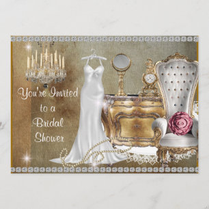 ELEGANT  BRIDAL SHOWER INVITATION KAART