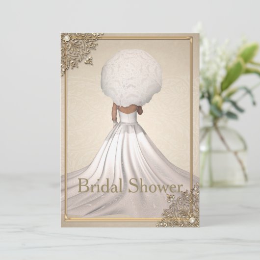 Elegant Bridal Shower Invitation Kaart (Staand voorkant)