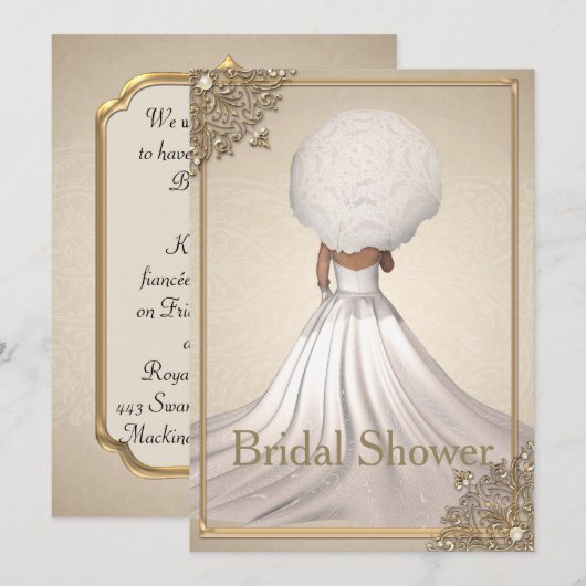 Elegant Bridal Shower Invitation Kaart (Voorkant / Achterkant)
