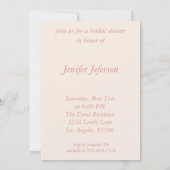 Elegant Bridal Shower Invitation Kaart (Achterkant)