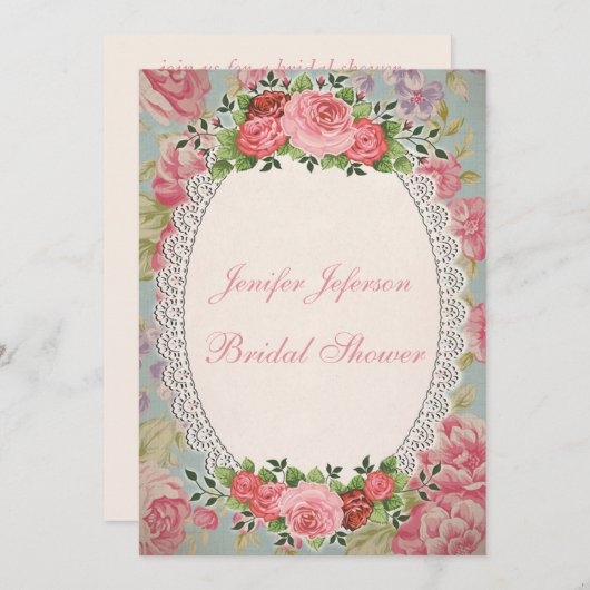 Elegant Bridal Shower Invitation Kaart (Voorkant / Achterkant)