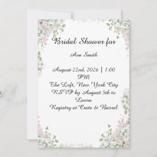 Elegant Bridal Shower Invitation Kaart