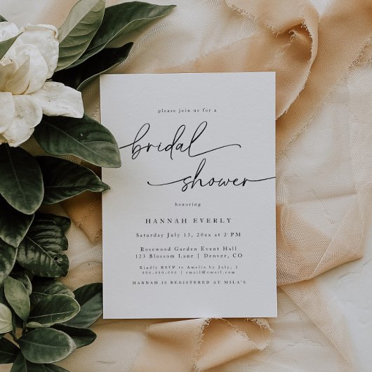Elegant Bridal Shower Invitation Kaart