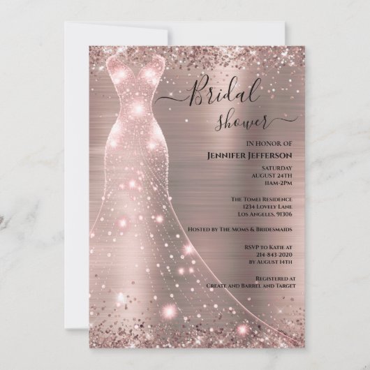 Elegant Bridal Shower Invitation Kaart (Voorkant)