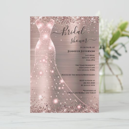Elegant Bridal Shower Invitation Kaart (Staand voorkant)