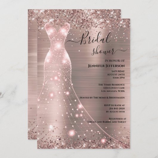 Elegant Bridal Shower Invitation Kaart (Voorkant / Achterkant)