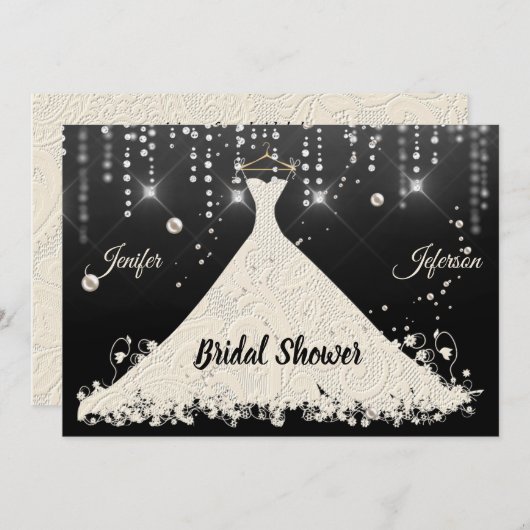Elegant Bridal Shower Invitation Kaart (Voorkant / Achterkant)