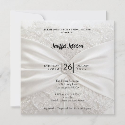 Elegant Bridal Shower Invitation Kaart (Achterkant)
