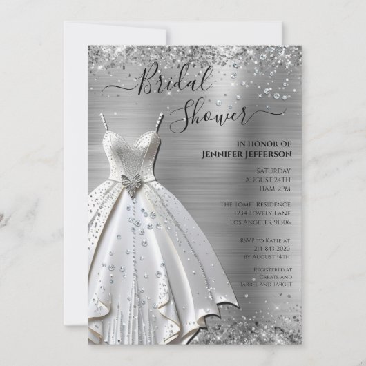 Elegant Bridal Shower Invitation Kaart (Voorkant)