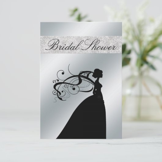 Elegant Bridal Shower Invitation met Bride Custom Kaart (Staand voorkant)