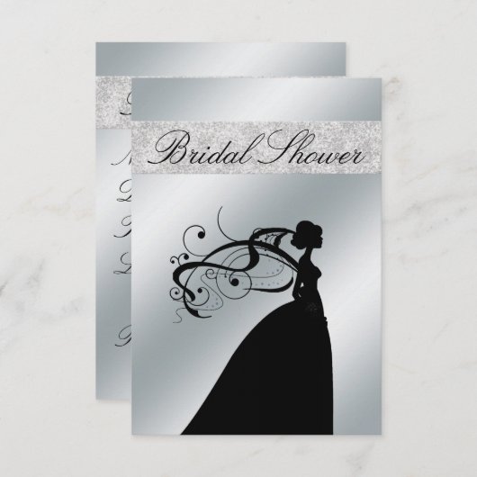 Elegant Bridal Shower Invitation met Bride Custom Kaart (Voorkant / Achterkant)